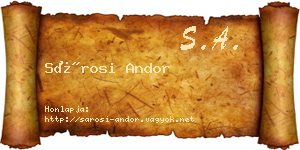 Sárosi Andor névjegykártya