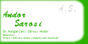 andor sarosi business card