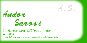 andor sarosi business card